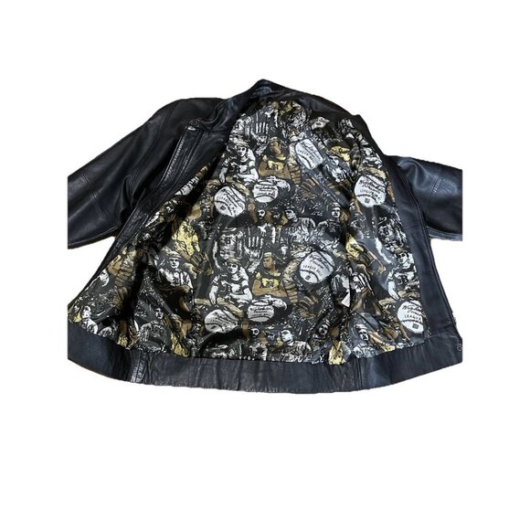 Vintage Echtes Leder Futter Men’s Size L Leather Jacket Motorcycle Baseb… - Picture 7 of 11